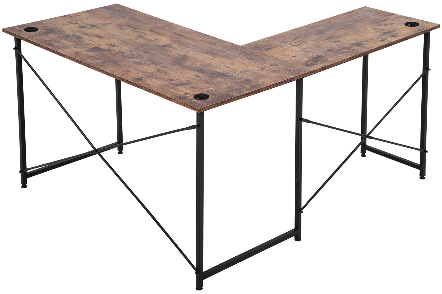 L-Shaped Computer Desk, Corner Desk Gaming Table Computer Desk L Shaped Desks Gaming Desks with Large Desktop for Home Office, Brown