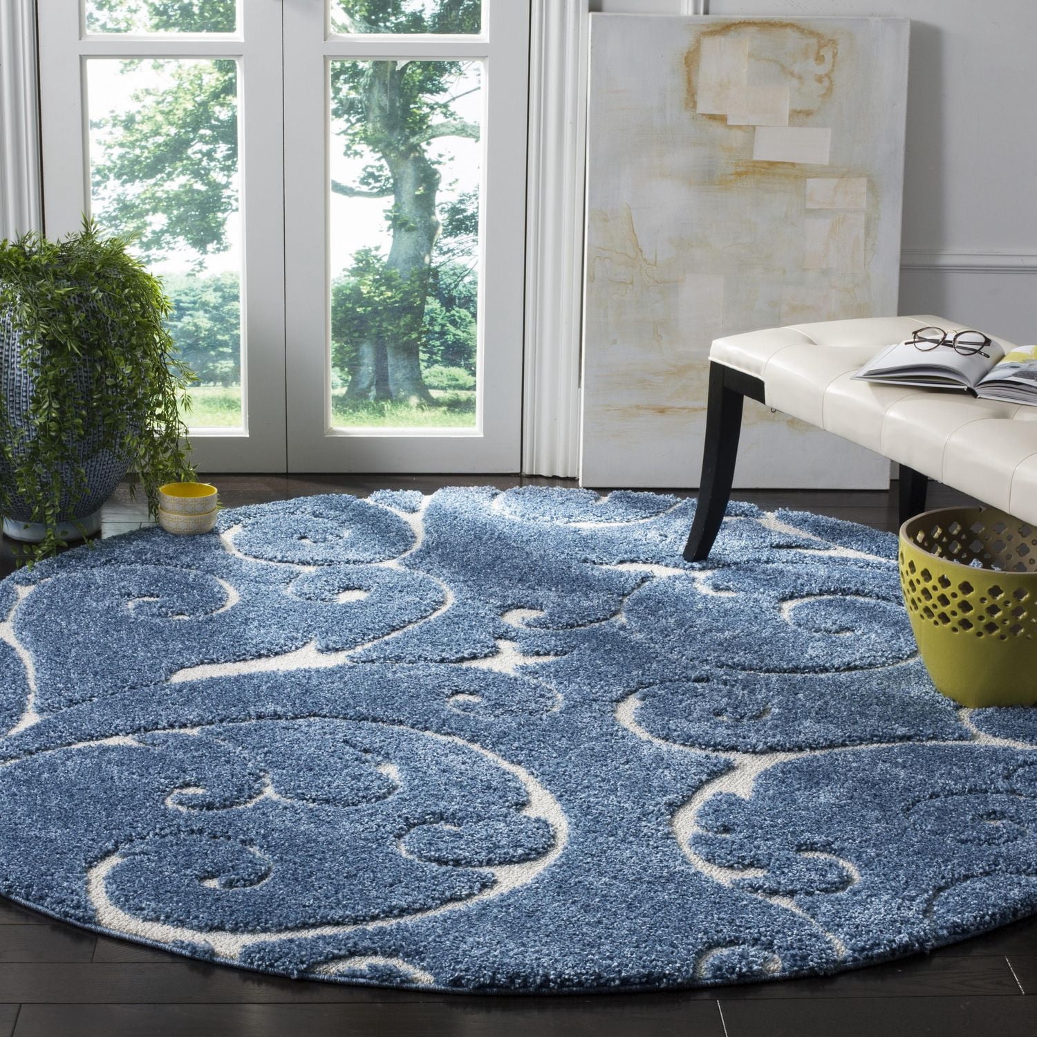 SAFAVIEH Florida Douglas Floral Vines Shag Area Rug