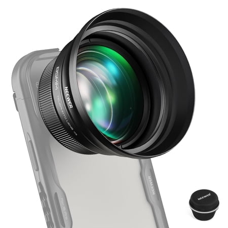 NEEWER HD 85mm Telephoto Phone Lens Only for 17mm Thread Backplate, 2.5X Magnification Compatible with SmallRig Phone Cage NEEWER Case for