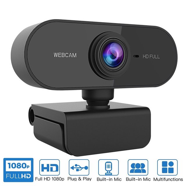 Webcam with Microphone, 30FPS Full HD 1080P Webcam Video Camera for Computers PC Laptop Desktop, USB Plug and Play, Conference Study, Meeting, Video Calling, Live Streaming