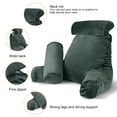 thumbnail image 3 of Large Memory Foam Reading Bed Rest Pillow with Cylindrical Pillow, Removable Neck & Back Support, Backrest Pillow with Arms and Side Pockets for Sitting Up Reading, Relaxing, 3 of 8