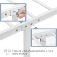 thumbnail image 4 of Yaheetech Simple Metal Platform Bed with Curved Design, Twin, White, 4 of 8