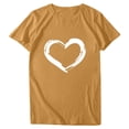thumbnail image 4 of EGNMCR T-Shirts pour Femmes Femmes Manches Courtes Col Rond Imprimé en Forme de Cœur Hauts Décontractés Blouse T-shirt, 4 of 7