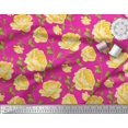 thumbnail image 2 of Soimoi Tissu Viscose Georgette Imprimé Feuilles & Roses Tissu de Couture au Mètre 42 Pouces de Large, 2 of 3