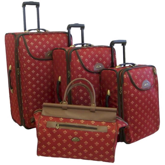 American Flyer 86400-4 MRED 4 - Piece Lyon Luggage Set, Metalic Red