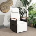 thumbnail image 4 of Costway Outdoor 360° Swivel Rattan Recliner Chair Patio Wicker Chaise Lounge Chair White, 4 of 10