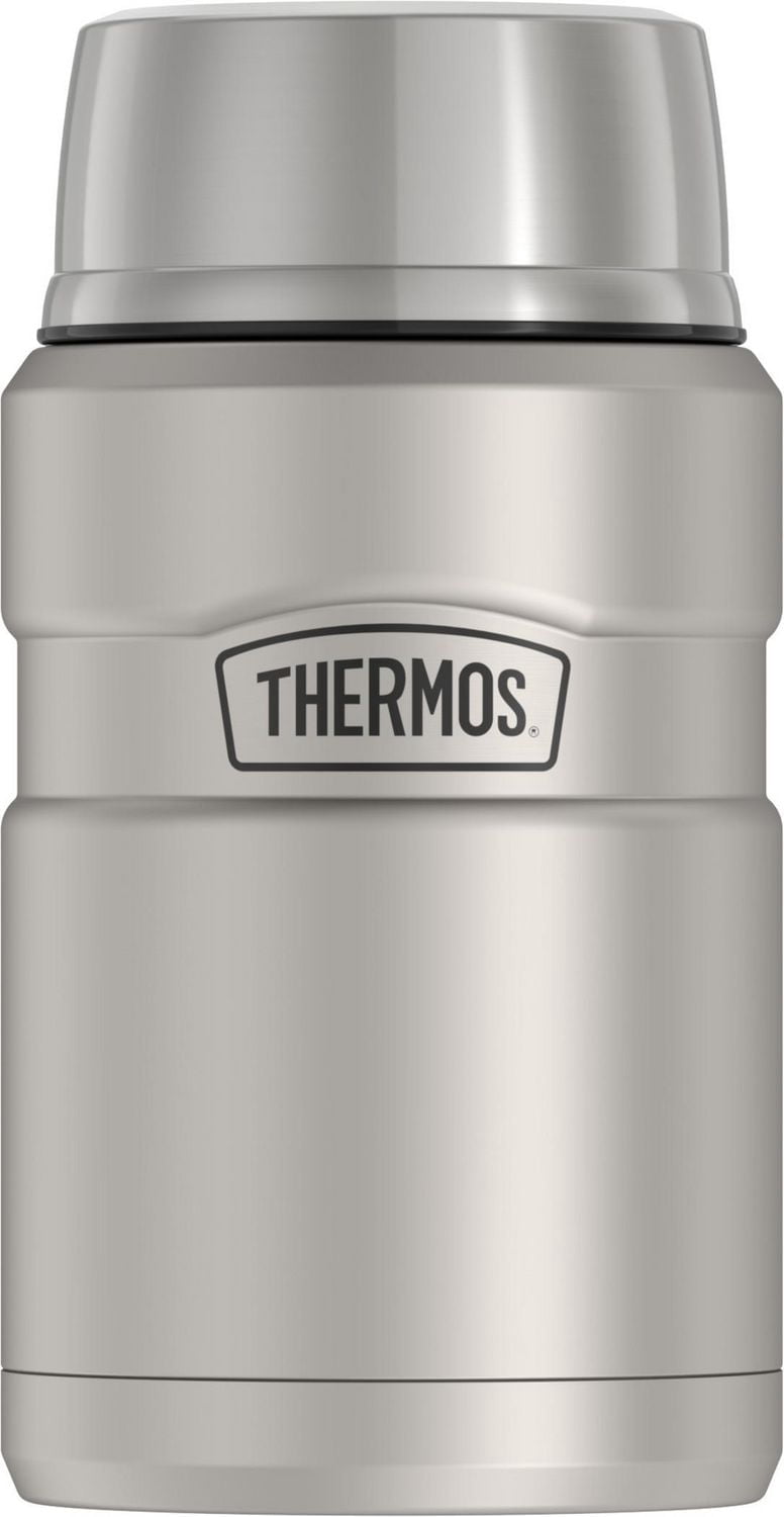 Thermos Stainless King Vacuum Insulated Stainless Steel 24 oz Food Jar with Folding Spoon. Silver