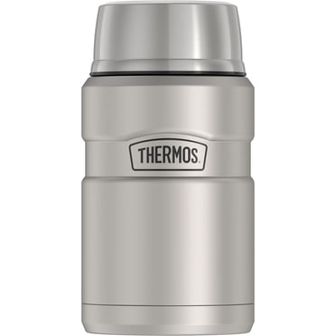 Thermos Stainless King Vacuum Insulated Stainless Steel 24 oz Food Jar with Folding Spoon. Silver