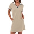 thumbnail image 1 of Dvprdro Robes pour Femmes Mode Classique Manches Courtes Mini Robe Décontractée Été Tennis Golf avec Poches, 1 of 5