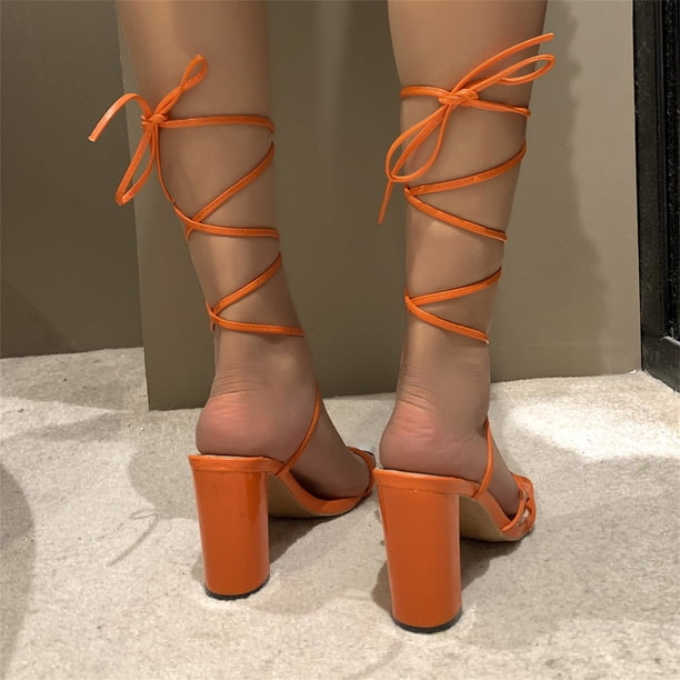 Cameland Women's Shoes Sexy Squares Toe Straps Thick Heel High