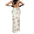 thumbnail image 3 of Robe Longue Maxi Sans Manches à Bretelles Spaghetti Découpée à Imprimé Floral pour Femmes, 3 of 7