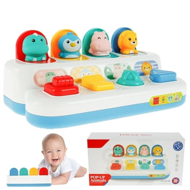 PENGXIANG Baby Pop Up Toys Hide and Seek Animal Toy Color Sorting Animal Push Doll Toy Creative Pop-up Interactive Toy Early Learning Development Toy for Toddlers Boys Girls