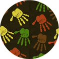 thumbnail image 1 of Ahgly Tapis Rond Lavable en Machine Intérieur Transitionnel Chêne Brun, 3 Pieds Rond, 1 of 7