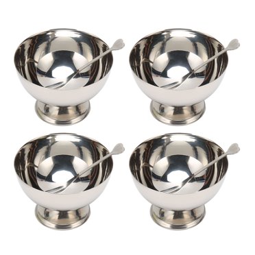 Bol à Dessert, Grande Capacité 4 Pcs Bols à Crème Glacée sur Pied Réutilisables pour Salade Sundae Collation aux Fruits Fête