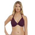 thumbnail image 1 of Freya Womens Sundance Underwire Bandless Halter Bikini Top, 30F, Black Cherry, 1 of 4
