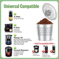 thumbnail image 4 of Reusable K-Cups for Keurig: Upgraded Dual-Mesh Reusable Coffee Pods for Richer Coffee NO Grit - Universal Stainless Steel Coffee Filter for Keurig 1.0 Coffee Maker, Eco-Friendly (2 Pack), 4 of 8