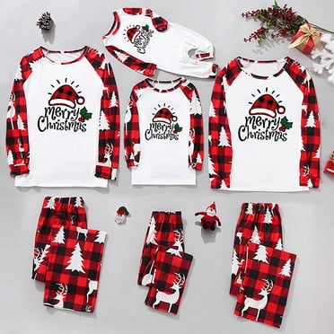 Vendredi Fou Deals 2022! Pyjamas de Noël Pisexur pour la Famille, Costumes de Noël à Manches Longues Classiques à Carreaux Assortis pour la Famille, Joyeux Noël
