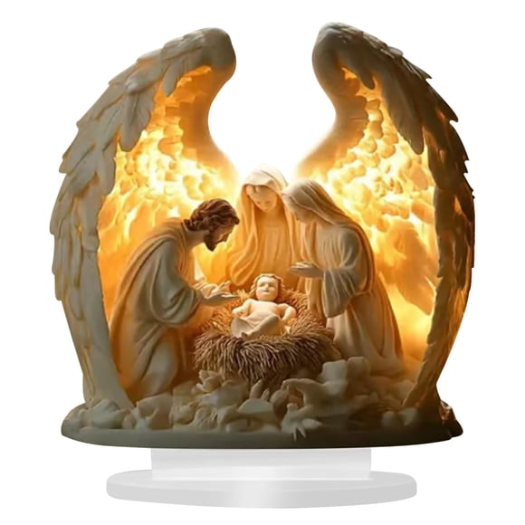 IumwxzBoho Angel Acrylic Figurine Home Decor 2D Transparent Lightweight Inspiring Guardian Blessing Accent Bedroom Office Table Medium 7x8in Festival Gift Piece 1pc