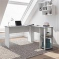 thumbnail image 3 of Pemberly Row Modern Engineered Wood L-Shaped Computer Desk with Shelves in Gray, 3 of 12