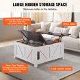 thumbnail image 4 of VEVOR 36" Farmhouse Coffee Table Hinged Lift Top Square Table with  Power Strip, 4 of 9