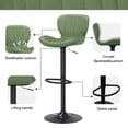 thumbnail image 5 of Walsunny Adjustable Bar Stools Set of 4 Leather Upholstered Swivel Counter Stools Counter Height Bar Stools with Large Base, Room Bar, Green, 5 of 5