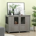 thumbnail image 2 of PawHut Meuble Cage pour Chien, Table d'Appoint pour Chenil pour Très Grands Chiens Gris, 2 of 10