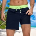 thumbnail image 2 of hotojiny 2 in 1 Workout Shorts for Men Fashion Color Block Stretch Gym Short Pants Breathable Drawstring Running Athletic Shorts, 2 of 4