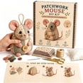 thumbnail image 1 of Aqestyerly Patchwork Mouse Diy Kit Cute Mouse Ornament with Floral Fabric Stuffing Buttons Handmade Sewing Set for Adults Beginners, 1 of 5