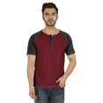 thumbnail image 1 of Inkmeso Short Raglan Sleeve Cotton Lightweight Solid T-Shirts Classic Henley T-Shirt For Mens, 1 of 7