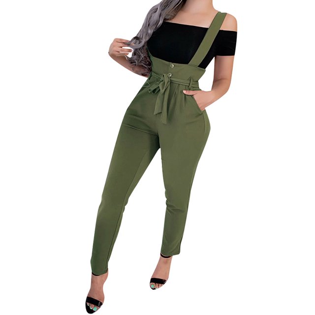 Julyccc Combinaisons Skinny Taille Haute pour Femmes Combinaison Décontractée à Bretelles Pantalon Crayon