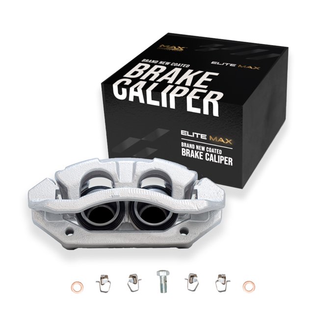 Max Advanced Brakes – Étrier de Frein Arrière EliteMAX pour Chevy Silverado 1500 2003-2006, Côté Conducteur, Revêtement Geomet, Quincaillerie Incluse, Ensemble d'Étrier de Frein à Disque avec Support