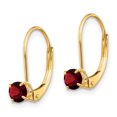 thumbnail image 2 of 14k Yellow Gold Garnet Earrings January Drop Dangle Birthstone, 2 of 7