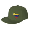 thumbnail image 1 of DouZhe Flat Brim Cap Snapback Hat, Venezuela Map Flag Prints Adjustable Green Adult Baseball Cap, 1 of 6