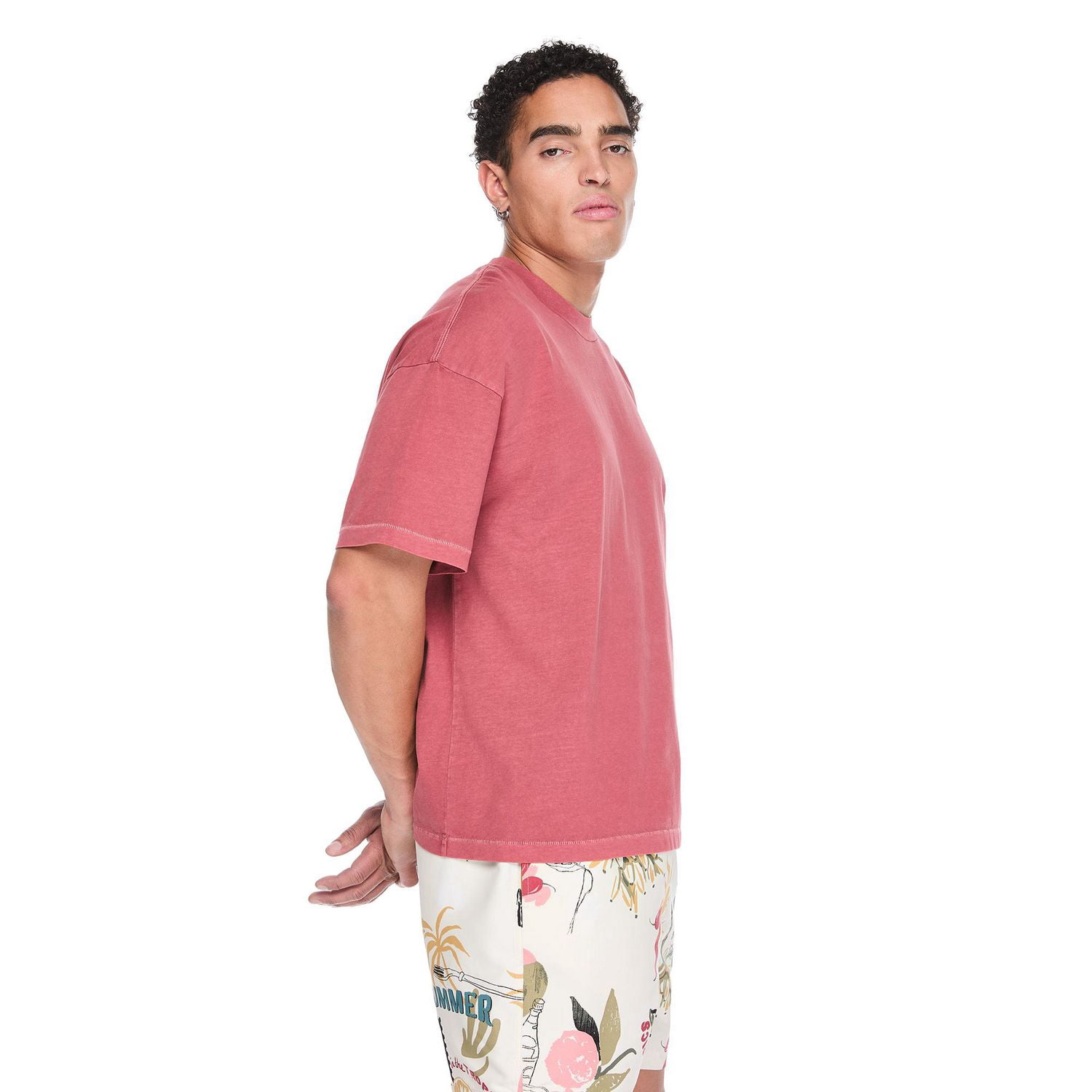 T-shirt surdimensionné à manches courtes No Boundaries pour hommes