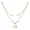 thumbnail image 1 of SIfdSeng Women's Fashion Heart Letter Necklace 26 Letters Circular Double Layer Neck Chain, 1 of 5