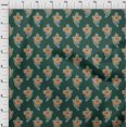 thumbnail image 3 of oneOone Viscose Jersey Fabric Leaves & Floral Block Printed Fabric 1 Yard 60 Inch Wide, 3 of 4