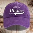 thumbnail image 3 of GDREDA Retro Baseball Caps Women's Vintage Washed Denim Printed Baseball Cap，Purple, 3 of 3