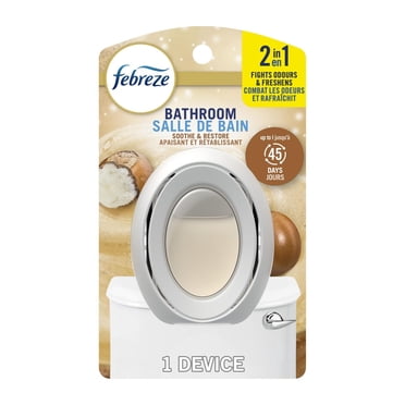 Febreze Bathroom Air Freshener, Odor-Fighting, Soothe & Restore Scent 1ct