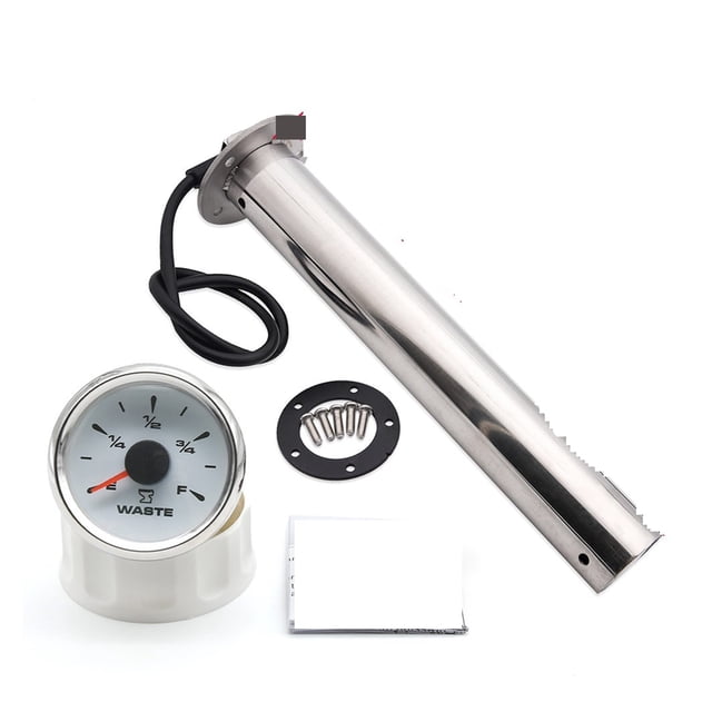 0-190ohm 240-33 Ohm Boat Car RV Holding Tank Level Sensor 52MM Waste Gauge With 7Color Backlight Waste Water Sender Unit Sewage ,Easy to Install