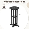 thumbnail image 3 of Gymax 21.5'' Round Bar Table Patio HDPE Bar Height Dining Table w/ Slatted Tabletop Black, 3 of 8