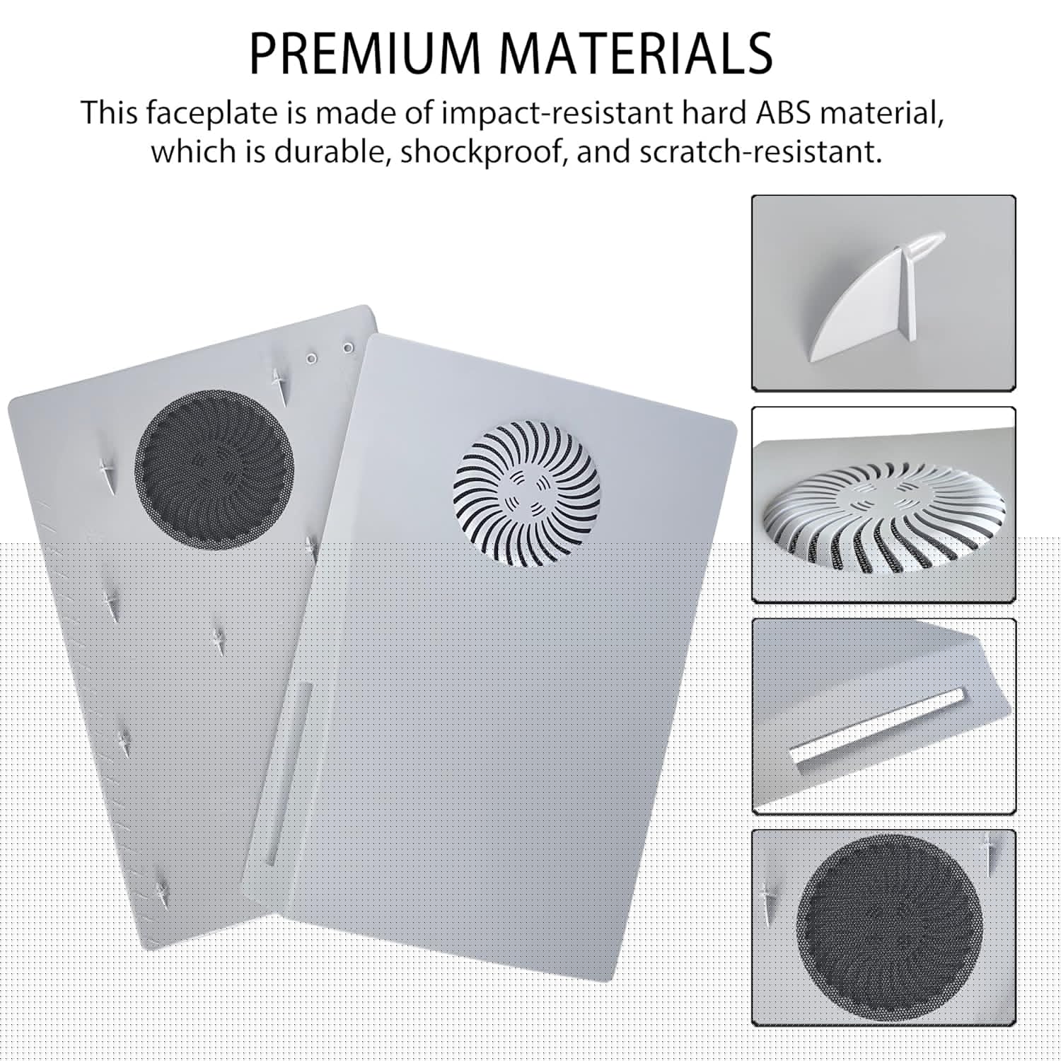 thumbnail image 4 of Plaque Frontale de Remplacement avec Évent de Refroidissement, Couvercle de Console pour Playstation 5 Édition avec Disque, Coque de Plaque Latérale Accessoires Rigide Antichoc Anti-Rayures Antipoussière Boîtier ABS, 4 of 8