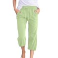 thumbnail image 1 of Women Comfortable High Waisted Wide Leg Pants Drawstring Elastic Trousers Comfy Straight Leg Long Pants With Pockets, 1 of 5