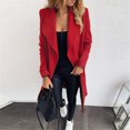 thumbnail image 1 of Women Long Sleeve Hairy Open Front Short Cardigan Suit Jacket Solid Long Coat, 1 of 6
