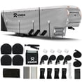 thumbnail image 1 of KNOX 2nd Gen Fifth Wheel RV Cover, Anti-Tear APEX Fabric, Fits Travel Trailer, RV, or Motorhome - Camper Cover Includes Wheel Covers, Ladder Cover and Gutter Covers - Size 26-29 ft, 1 of 9