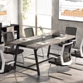 thumbnail image 4 of Vintage Wooden Conference Table, 6FT Rectangle Office Executive Desk with Strong Metal Frame for 6 People, 4 of 5