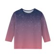 thumbnail image 4 of Posijego Garçons Filles T-Shirt à Manches 3/4 Imprimé Col Rond T-Shirts d'Été Hauts Décontractés pour Enfants, 4 of 4