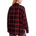 thumbnail image 4 of Women Plaid Flannel Shirt Jacket Button Down Lapel Long Sleeve Shirts Blouse Shacket Cardigan Coats Fall Spring Clothes, 4 of 7