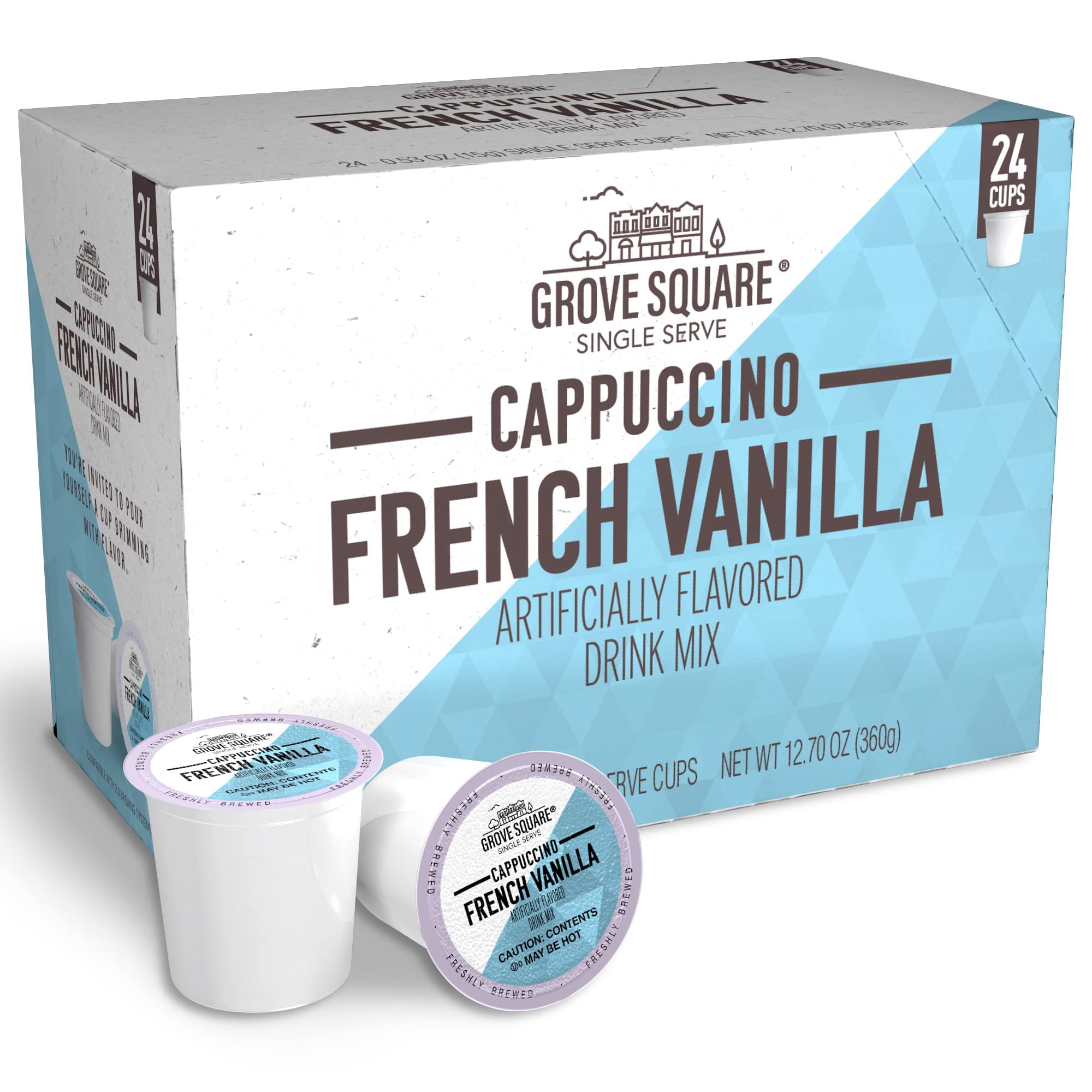 Grove Square Cappuccino Pods, French Vanilla, AIS1 Single Serve, 24 Count (Pack of 1)