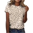 thumbnail image 1 of Pisexur Hauts d'Été pour Femmes, Blouses Habillées Décontractées pour Femmes, Hauts à la Mode pour Femmes, Chandail Décontracté Imprimé à Manches Courtes Col Rond, Grande Taille pour Femmes Multicolore, m, 1 of 6