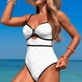 thumbnail image 3 of Slimming One Piece Swimsuit for Womens Cute Ruched Tummy Control Bathing Suit Sexy Cutout Modest Swimsuits, 3 of 4